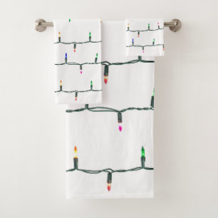 Christmas lights   bath towel set