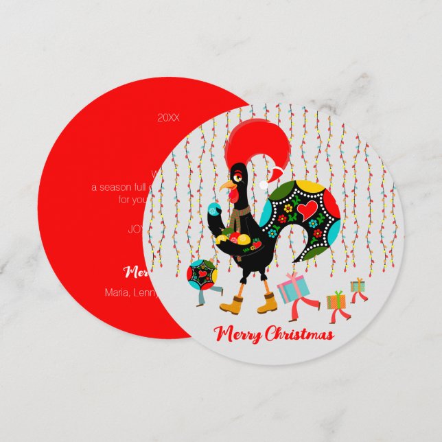 Christmas lights, baubles, presents and Rooster (Front/Back)