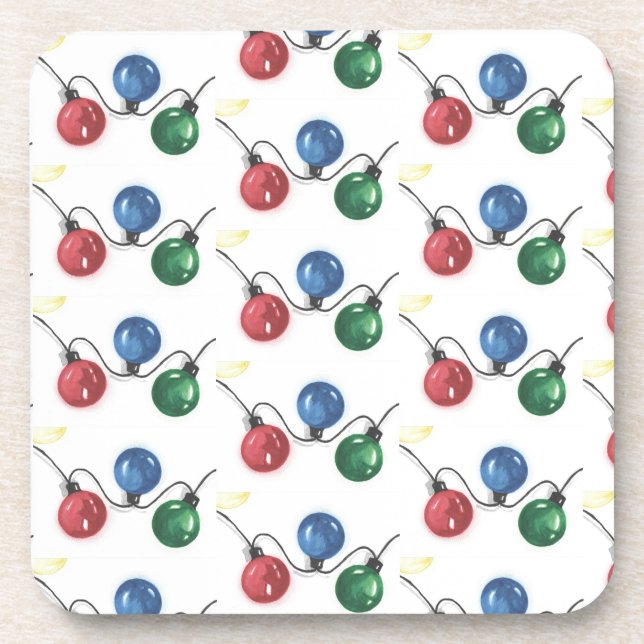 Christmas Lights Beverage Coaster (Front)