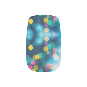 Christmas Lights Blue Colorful Minx Nail Art