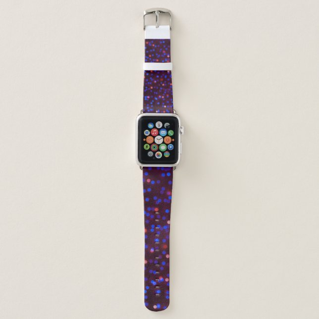 Christmas lights, blurred, festive background. apple watch band (Front)