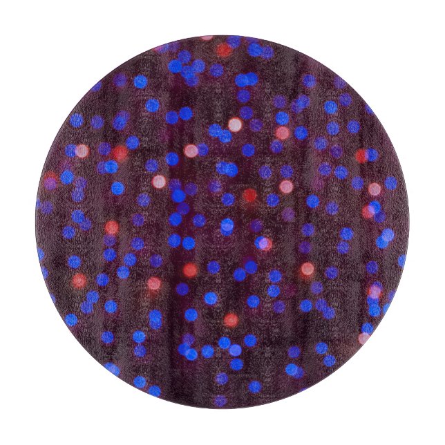 Christmas lights, blurred, festive background. cutting board (Front)