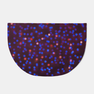 Christmas lights, blurred, festive background. doormat