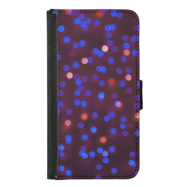 Christmas lights, blurred, festive background. samsung galaxy wallet case (Front)