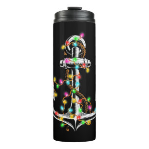 Christmas Lights Boating Sailing Cruise Boat Gif Thermal Tumbler