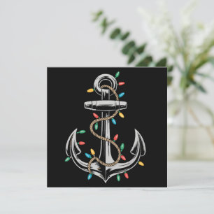 Christmas Lights Boating Sailing Cruise Boat Gifts Holiday Card