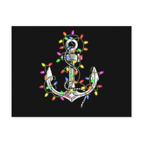Christmas lights boating sailing cruise postcard