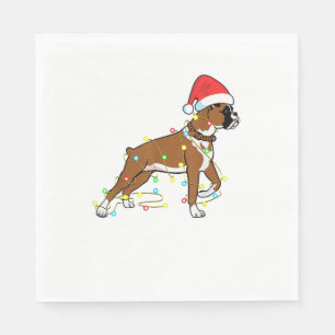 Christmas Lights Boxer Dog Lover Funny Gift Napkins