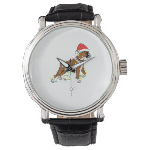 Christmas Lights Boxer Dog Lover Funny Gift  Watch