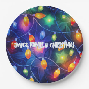 Christmas Lights Bright Holiday Whimsical Merry Paper Plates