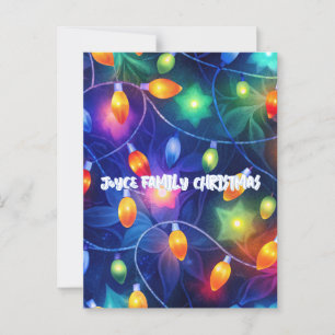 Christmas Lights Bright Holiday Whimsical Merry Postcard