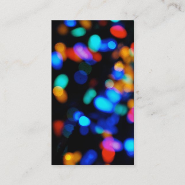 Christmas Lights Business Card Colorful Bright (Front)