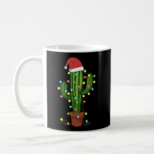 Christmas Lights Cactus Lover Funny Xmas Gift Coffee Mug