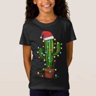 Christmas Lights Cactus Lover Funny Xmas Gift T-Shirt