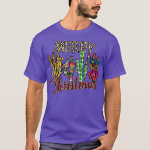 Christmas Lights Cactus Lover Funny Xmas pajama fa T-Shirt