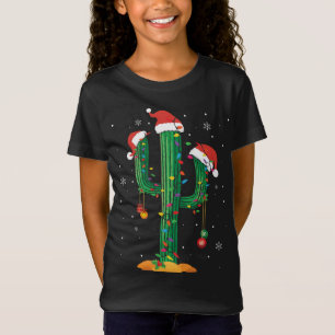 Christmas Lights Cactus Lover Funny Xmas Pajama T-Shirt