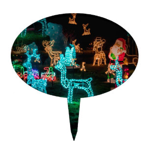 christmas lights cake topper