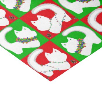Christmas Lights Cat Tissue Paper by SPKCreative at Zazzle