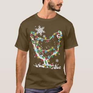 Christmas Lights Chicken Santa Funny Xmas Tree Ch T-Shirt