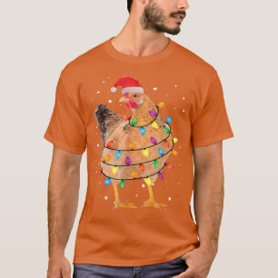 Christmas Lights Chicken Santa Funny Xmas Tree Chi T-Shirt