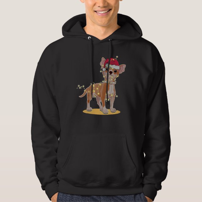 Christmas Lights Chihuahua Hoodie (Front)