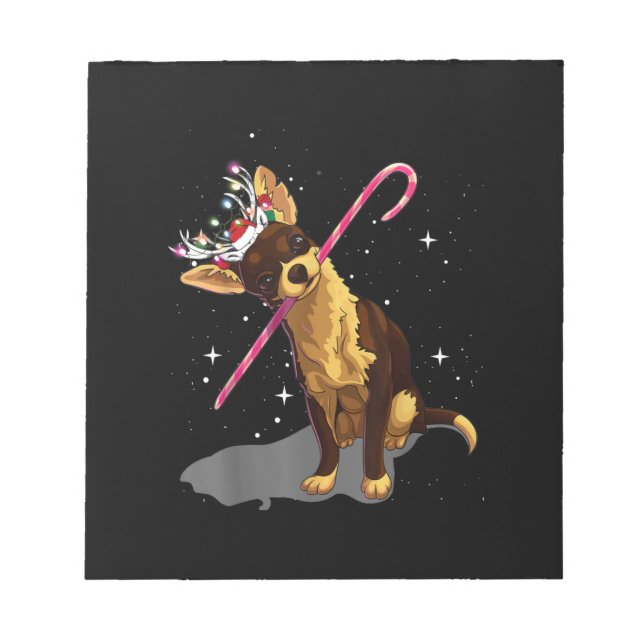 christmas lights chihuahua notepad (Front)