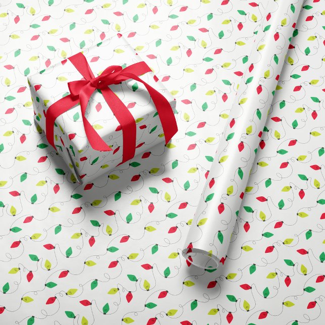 Christmas lights colorful holiday wrapping paper (Creator Uploaded)