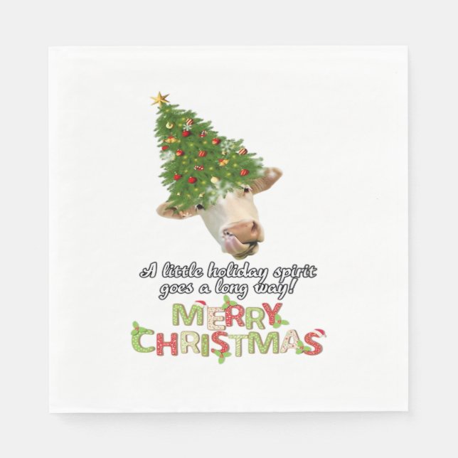 Christmas Lights Cow Lovers Classic T-Shirt Napkins (Front)
