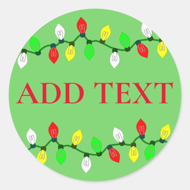 Christmas Lights Custom Classic Round Sticker (Front)