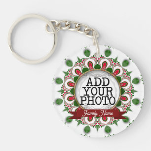 Christmas Lights Custom Photo Keepsake Keychain