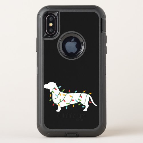 Christmas Lights Dachshund T  Cute Gifts  Dog Love OtterBox Defender iPhone XS Case