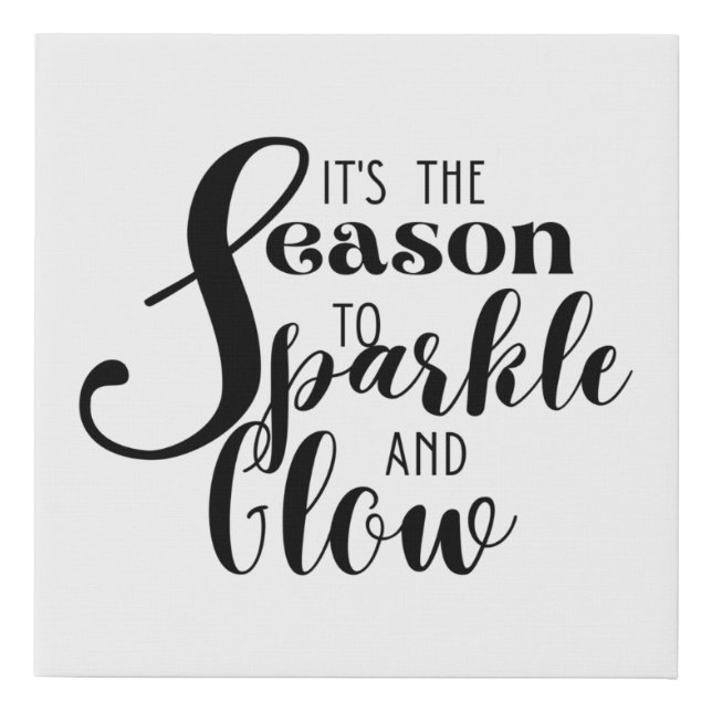 Christmas Lights Day Quote with Black Texts Faux Canvas Print (Front)