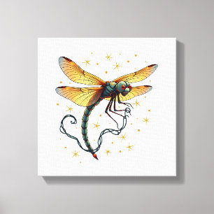 Christmas Lights Dragonfly Canvas Print