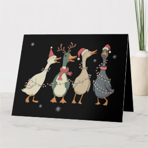 Christmas Lights Ducks Funny Animals Farm Lover  Card