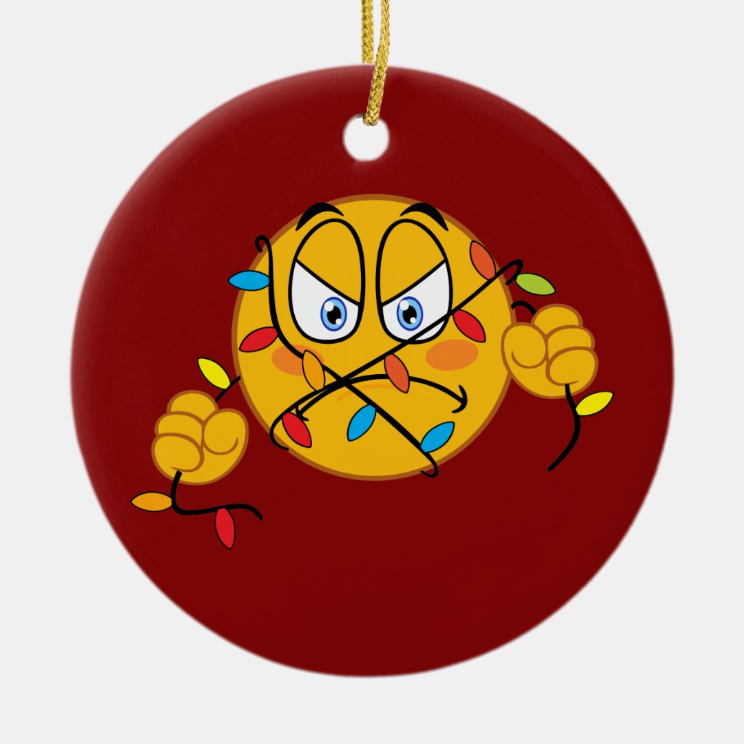 Christmas Lights Emoji Ornament Zazzle