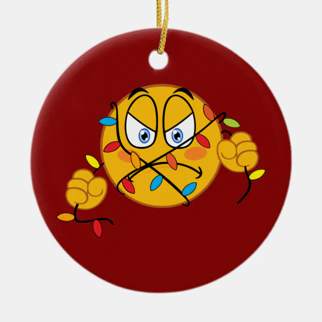 Christmas Lights Emoji Ornament Zazzle