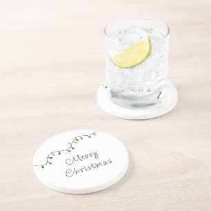 Christmas Lights Festive Retro Holiday Coaster