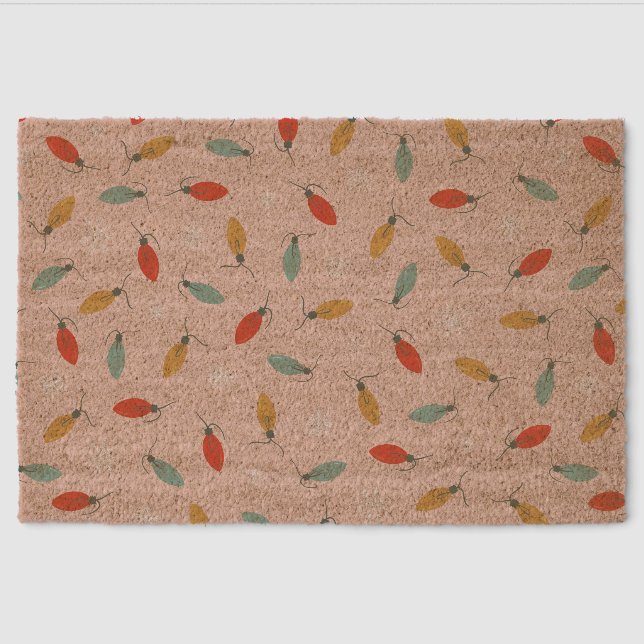 Christmas Lights  Fiber Doormat (Front)