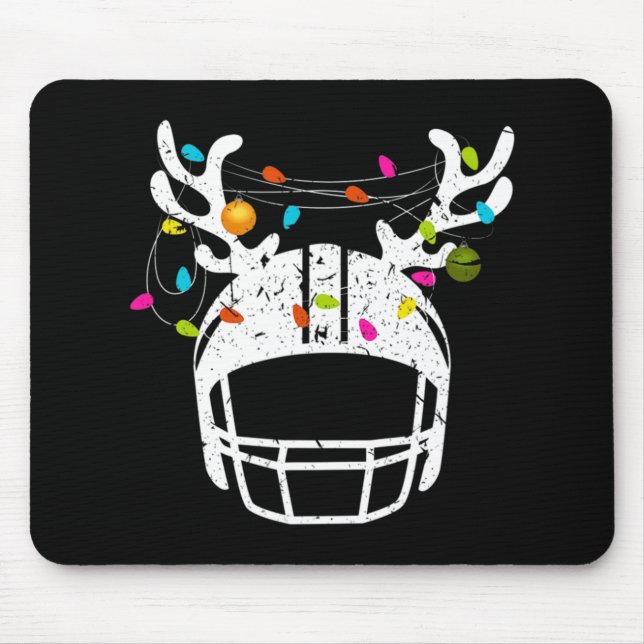 Christmas Lights Football Helmet Fun Xmas  Mouse Pad (Front)