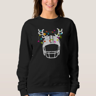 Christmas Lights Football Helmet Funny Xmas Sweatshirt