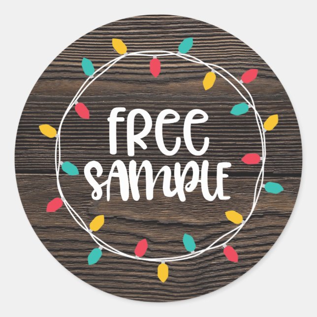 Christmas lights free sample classic round sticker (Front)