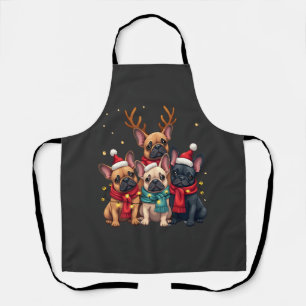 Christmas Lights French Bulldogs Xmas Frenchie Dog Apron
