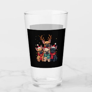 Christmas Lights French Bulldogs Xmas Frenchie Dog Glass