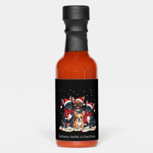 Christmas Lights French Bulldogs Xmas Frenchie Dog Hot Sauces