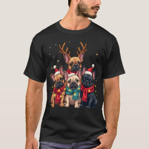 Christmas Lights French Bulldogs Xmas Frenchie Dog T-Shirt