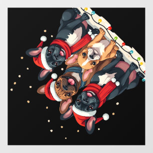 Christmas Lights French Bulldogs Xmas Frenchie Dog Wall Decal
