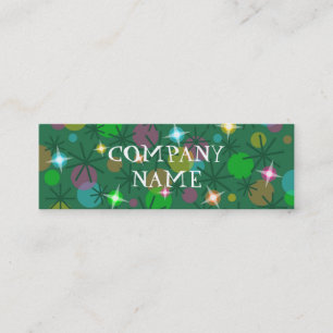 Christmas Lights front text black skinny Mini Business Card
