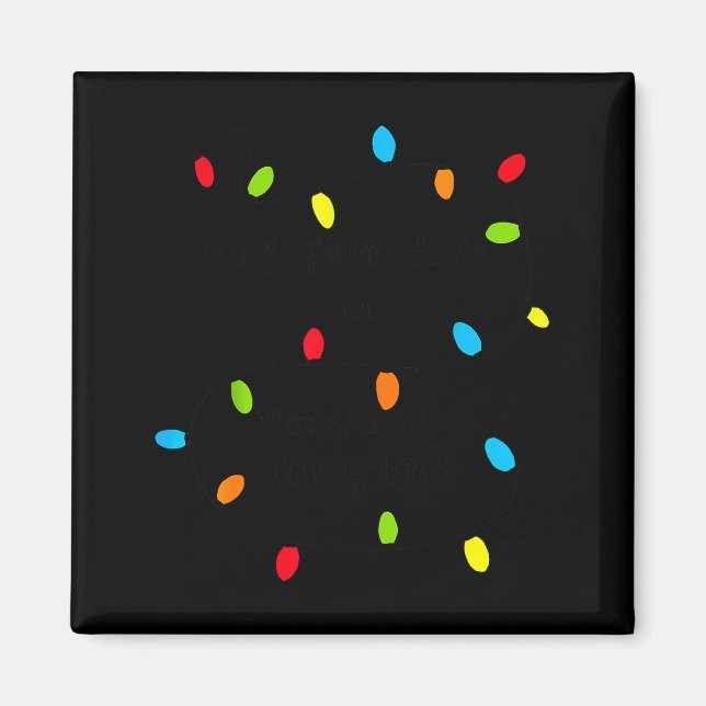 Christmas Lights Fun Holiday Novelty Bulb Strands  Magnet (Front)