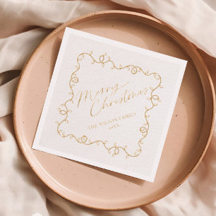 Christmas Lights Fun Personalized Holiday Foil Napkins