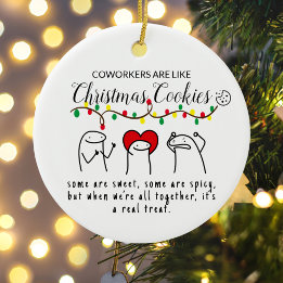 Christmas Lights Funny Coworker Meme Art White Ceramic Ornament